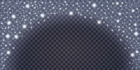 Winter snow glitter, falling snowflakes Christmas decoration. Vector illustrationのイラスト素材
