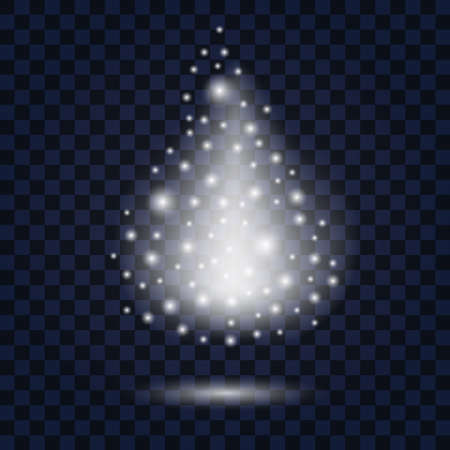 Christmas snow glittering shape with sparkles, snowflakes and silver star dust. Winter New Year decoration, vector illustrationのイラスト素材