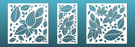Laser cut panels with modern abstract geometric pattern. CNC cutting. Home interior design, privacy screens and room dividers, wall art, card background,. Vector illustrationのイラスト素材