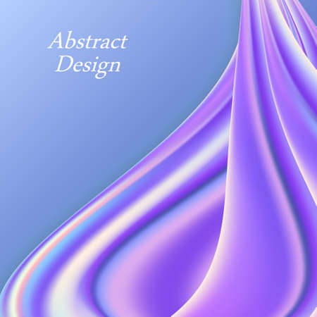 Iridescent rainbow wwvy background. Colorful swirl wave with holographic color flow. Abstract modern trendy design for poster orbanner. Vector illustrationのイラスト素材
