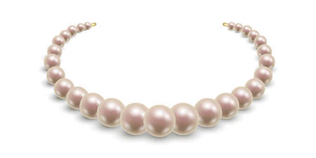 Pearl necklace isolated. Elegant jewelry accessory. Vector illustrationのイラスト素材