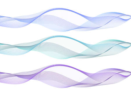 Abstract wave swoosh, blue, teal and purple color flow. Air waves with transparent veil texture,...
