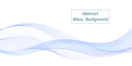Abstract wave background. Dynamic blue sea wave iisolated, color flow swoosh, twisted curve lines. Modern trendy design for banner or flyer. Vector illustrationのイラスト素材