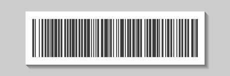 EAN code sticker, linear bar code for product label mark. Abstract icon with black stripes. Vector...