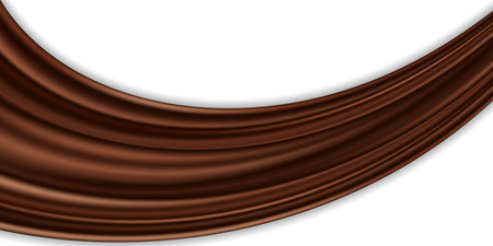 Chocolate swirl. Creamy milk chocolate, dark brown color flow, smooth liquid texture. Design element isolated on white background. abstract vector illustrationのイラスト素材
