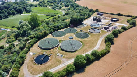 wastewater treatment plant in rural setting