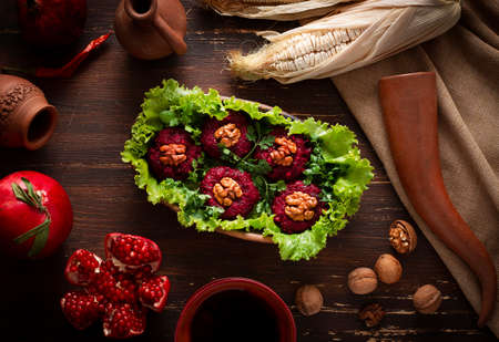 pkhali beetroot ,georgian traditional phali georgian cuisineの写真素材