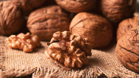 Background, walnut, horizontal, no people, selective focus, rustic, toned,
