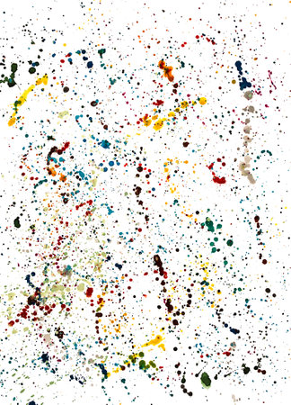 Abstract background drops splashes paint on white background, multicolor, drawing , watercolor...