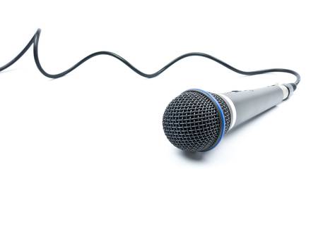 Microphone on white backgroundの写真素材