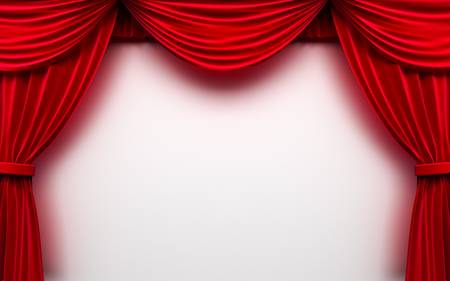 Red curtain frameの写真素材
