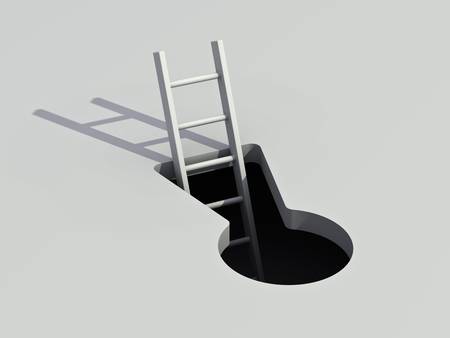 Keyhole and ladder with shadowの写真素材