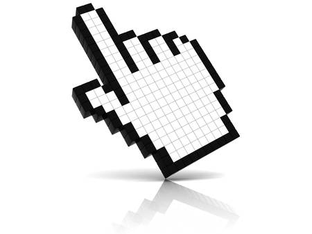 Hand Cursor With Reflectionの写真素材