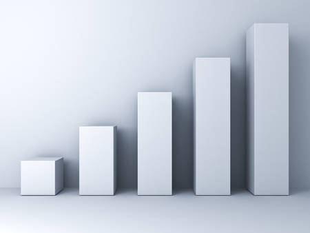 3d business chart graph over white background