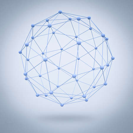 Global network concept on grey background. 3D rendering.の写真素材