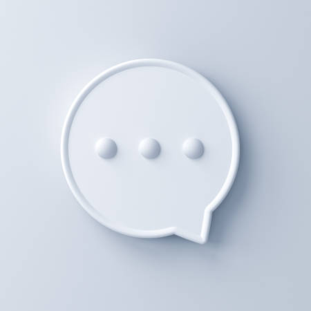Abstract 3d speech bubble isolated on white background with shadow 3D rendering