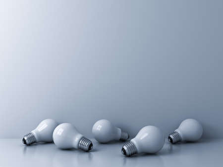 Blank 3d background with white bulbs on the ground 3D renderingの写真素材