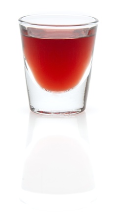 red shot drink cocktail isolated on whiteの写真素材