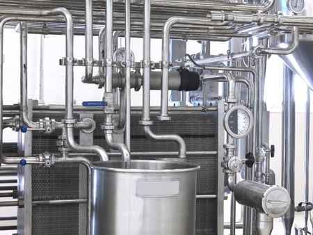 a detail from a machine that sterilizes the milk