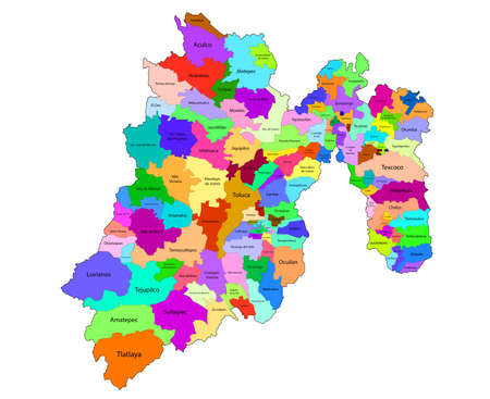 Map of State of Mexico. Vectorのイラスト素材