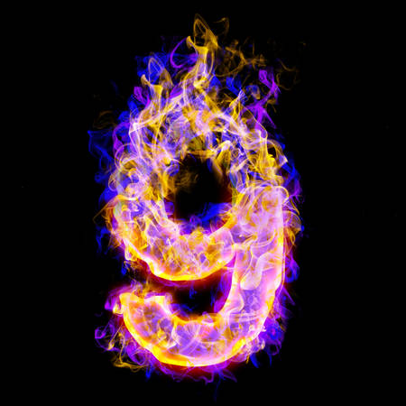 Number nine on fire