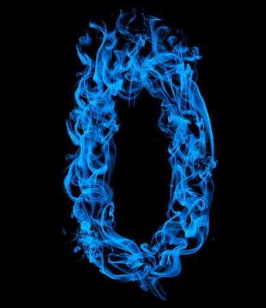 Number zero blue fireの写真素材