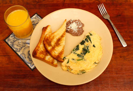 Spinach omeletteのeditorial素材