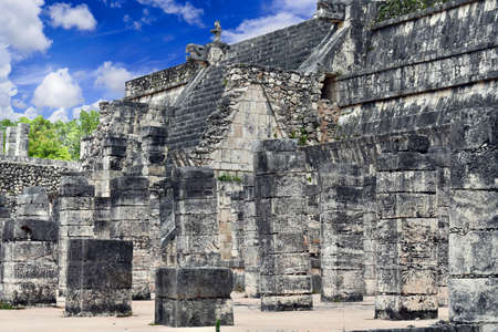 Columns in the Temple of a Thousand Warriors, Wonder of the World, Yucatan, Mexico