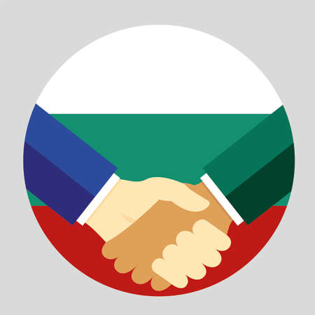 Partners handshake with the flag of Bulgaria.のイラスト素材