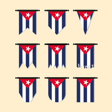 Cuba vertical banners isolated on beige.のイラスト素材