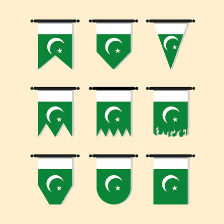 Pakistan vertical banners isolated on beige.のイラスト素材