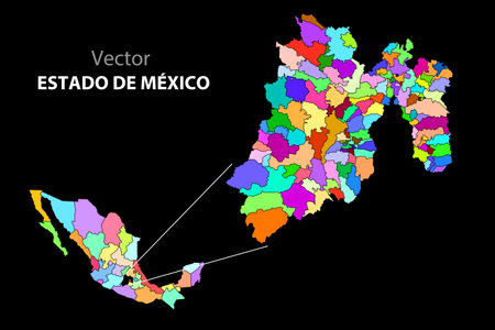Political Map of Mexico with colors and without names. Mexico Stateのイラスト素材