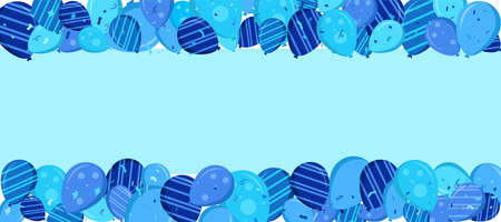 Birthday background in shades of blue. Greeting card in a flat style. vector illustrationのイラスト素材