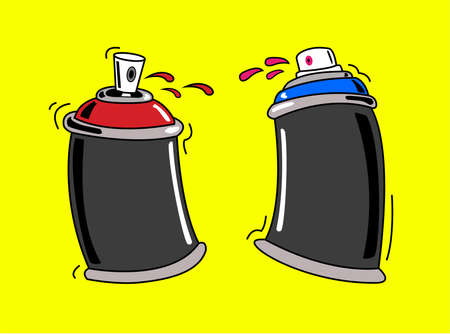 Spray bottle pictogram. Vector illustration flat design. Isolated on yellow background. spray can