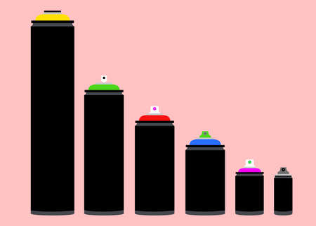 Spray in hand silhouette. Vector illustration flat design. Isolated on white background. spray canのイラスト素材