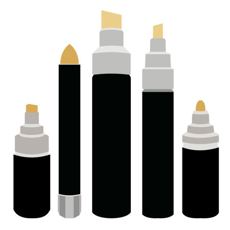 Colorful marker pen set on isolated background. marker pen Vector illustration.のイラスト素材