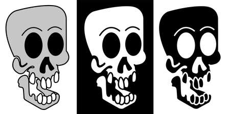 Skull. hand drawn vector illustration of a skull on black and white background for death pirate or halloween party.のイラスト素材