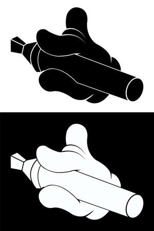 Marker pen on black and white background. marker pen. vector illustrationのイラスト素材