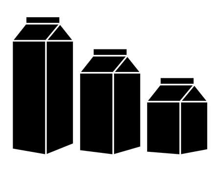 Carton container for milk or juice. Mockup design. Blank packaging isolated on white background. collection vector illustrationのイラスト素材