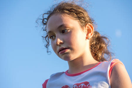 girl, portrait, female, beautiful, child, white, childhoodの写真素材
