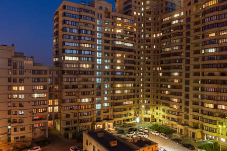 Evening in the cityの写真素材