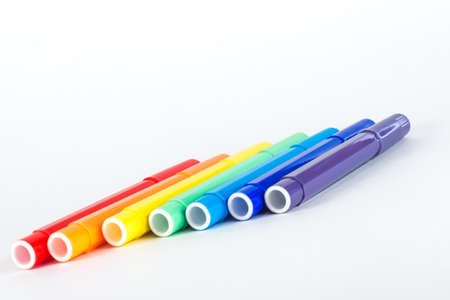 Markers. Important school supplies for drawing and creativityの写真素材