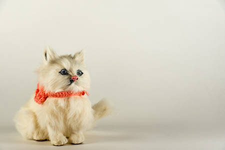 Little fluffy toy in the form of a kitten.の写真素材