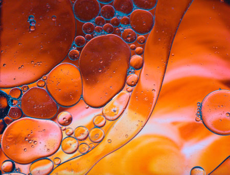 Green background whit red with blue abstract and dynamic bubble composition for web and postersの写真素材