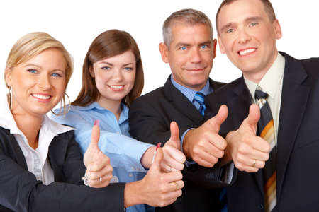Sucessfull business group with thumbs upの写真素材