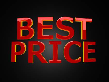 Huge best prize red yellow reflective words over black backgroundの写真素材