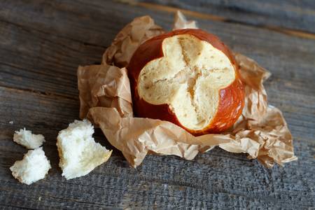 German bun the same type of bread as traditional pretzel  Bretzel, Brezl, Breze  culinary...