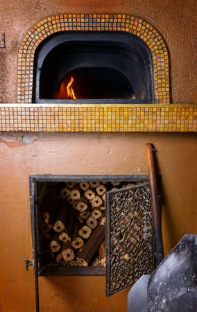 Traditional Italian pizza woodfired stone oven.