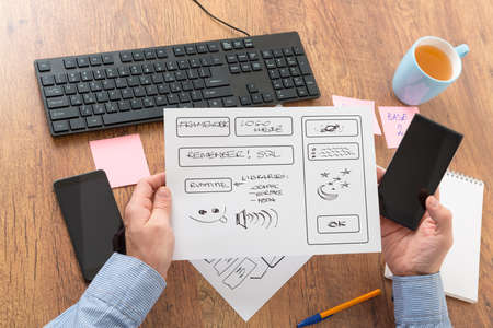 Designer working at new mobile applications