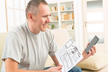Designer working at new mobile applications
